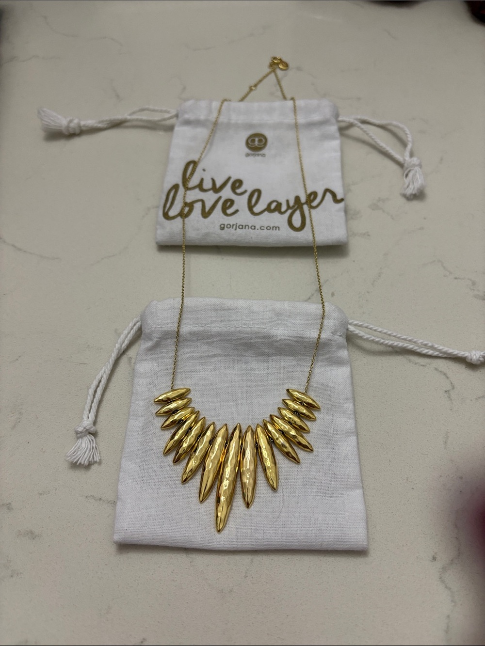 Gorjana Gold Layered Spike Statement Necklace - Picture 1 of 1